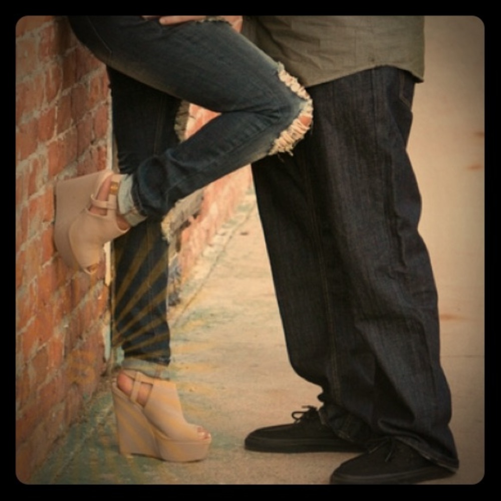 Tan platforms wedge bootie